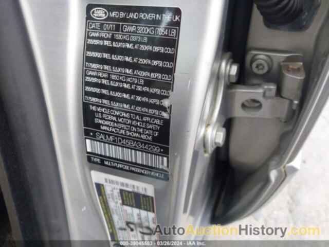 LAND ROVER RANGE ROVER HSE, SALMF1D45BA344299