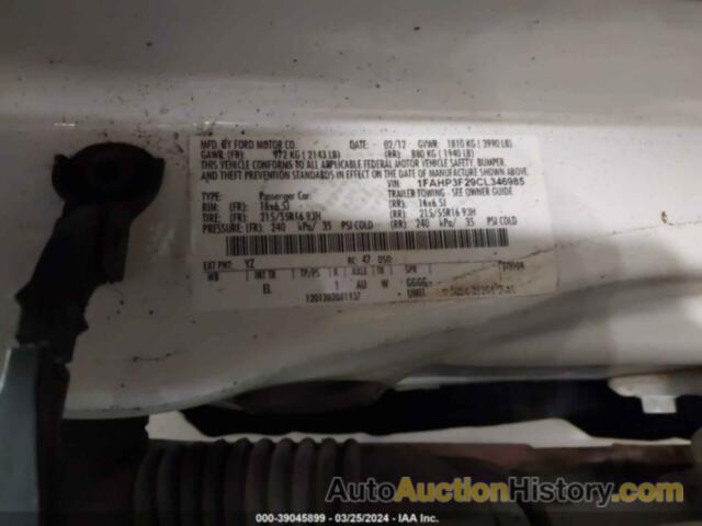 FORD FOCUS SE, 1FAHP3F29CL346985