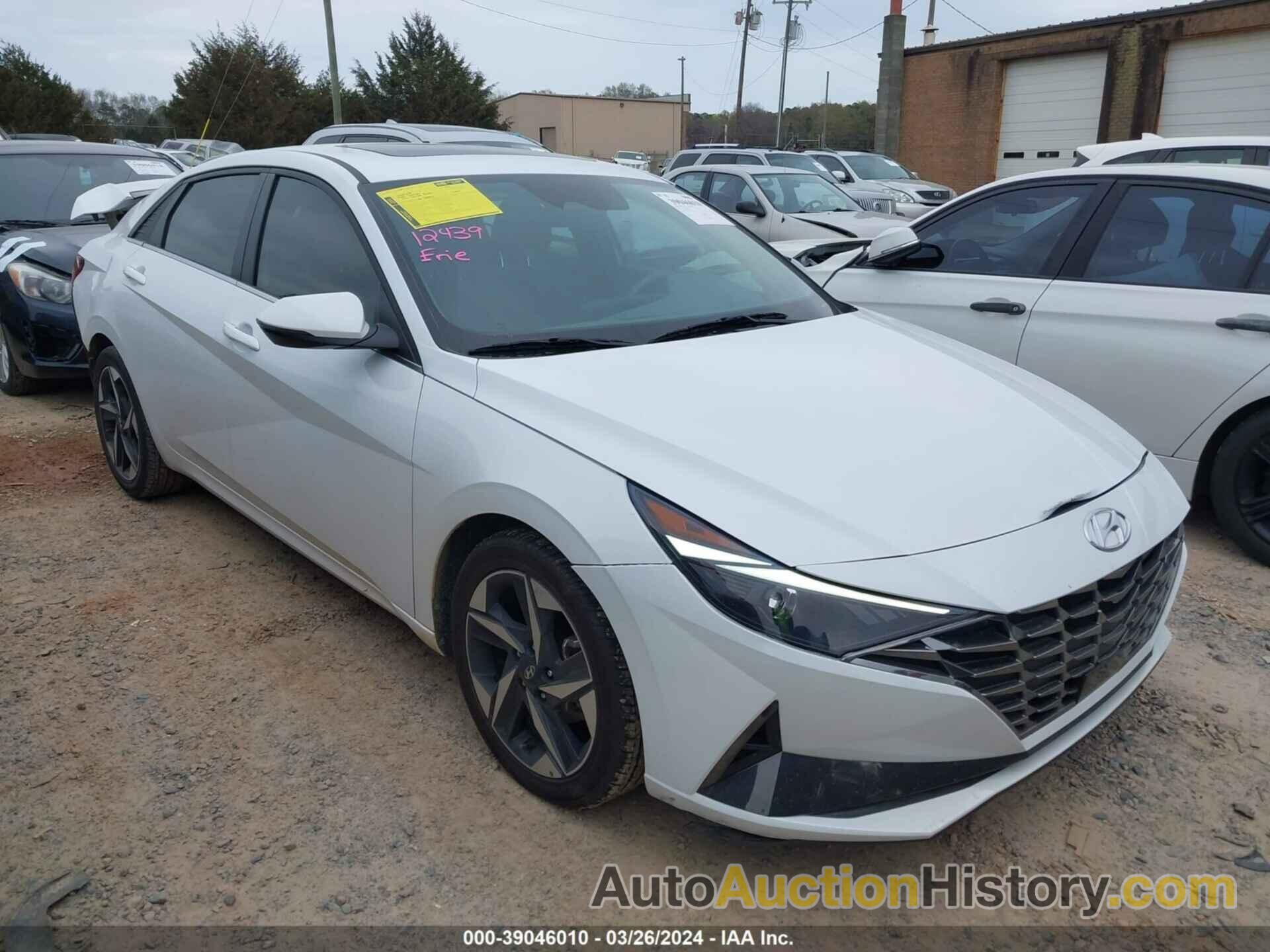 HYUNDAI ELANTRA SEL, 5NPLN4AG3MH027767