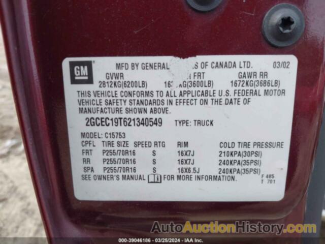 CHEVROLET SILVERADO 1500 LS, 2GCEC19T621340549