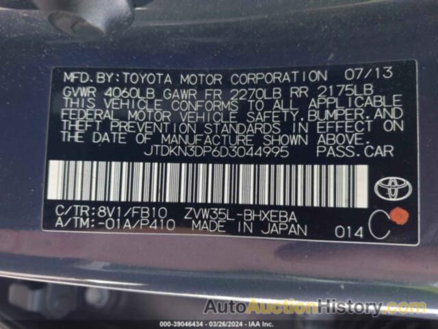 TOYOTA PRIUS PLUG-IN, JTDKN3DP6D3044995