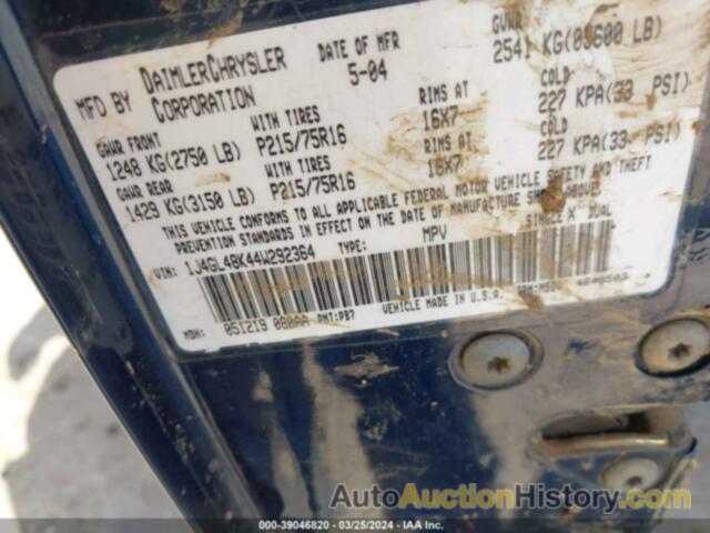 JEEP LIBERTY SPORT, 1J4GL48K44W292364