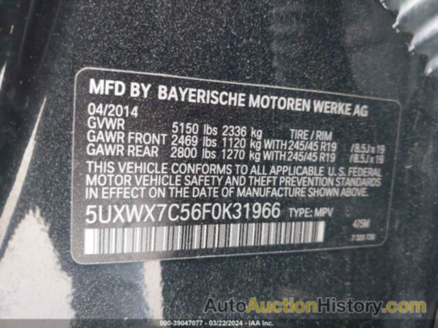 BMW X3 XDRIVE35I, 5UXWX7C56F0K31966