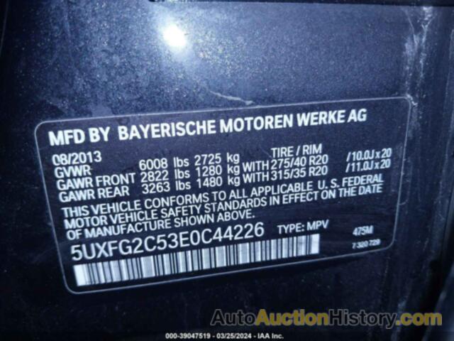 BMW X6 XDRIVE35I, 5UXFG2C53E0C44226
