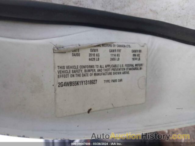 BUICK REGAL LS, 2G4WB55K1Y1318927