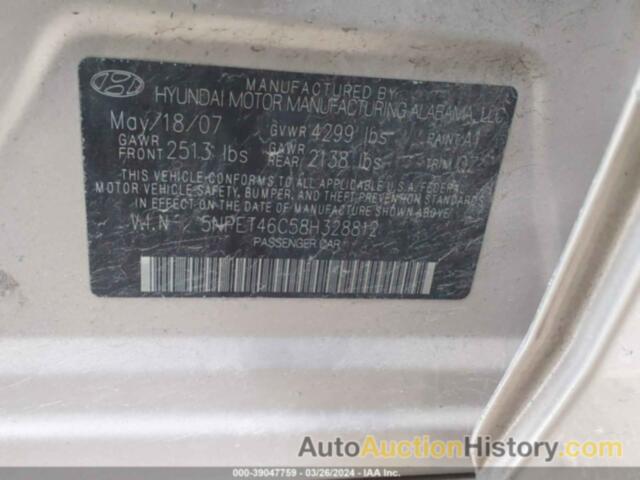 HYUNDAI SONATA GLS, 5NPET46C58H328812