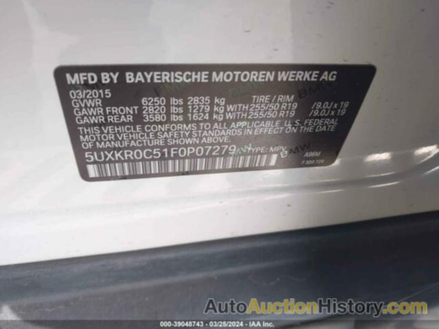 BMW X5 XDRIVE35I, 5UXKR0C51F0P07279