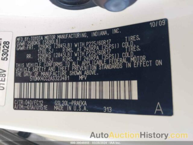 TOYOTA SIENNA CE/LE, 5TDKK4CC2AS323481