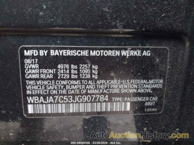 BMW 530I XDRIVE, WBAJA7C53JG907784