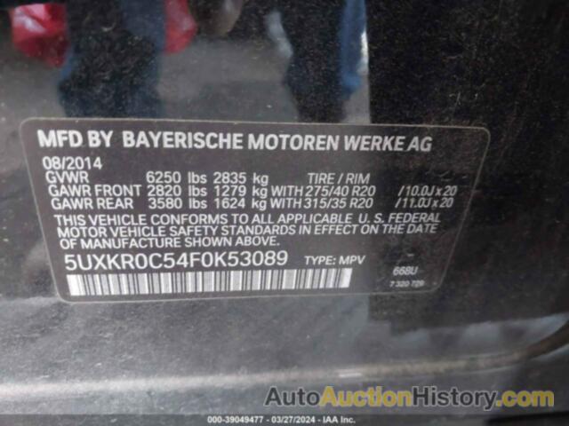 BMW X5 XDRIVE35I, 5UXKR0C54F0K53089
