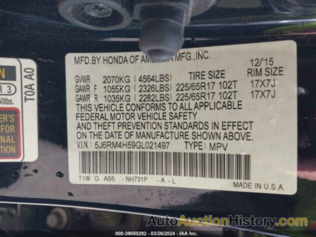 HONDA CR-V EX, 5J6RM4H59GL021497