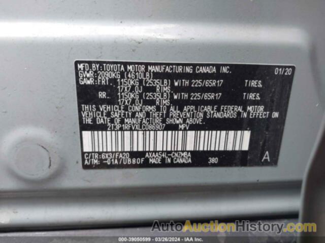 TOYOTA RAV4 XLE, 2T3P1RFVXLC086907