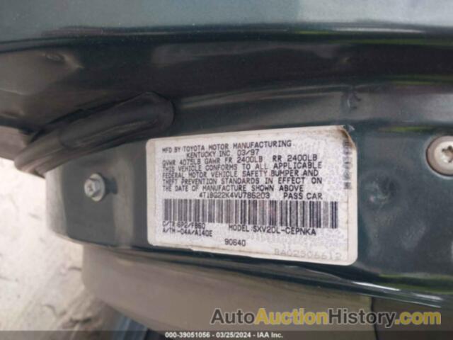 TOYOTA CAMRY LE, 4T1BG22K4VU786203