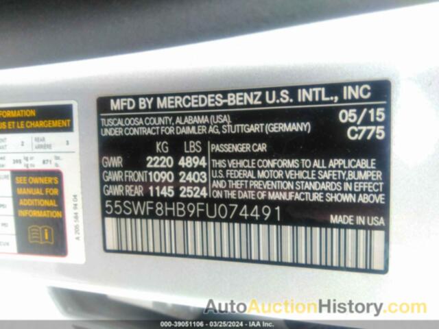MERCEDES-BENZ C 63 AMG-S, 55SWF8HB9FU074491