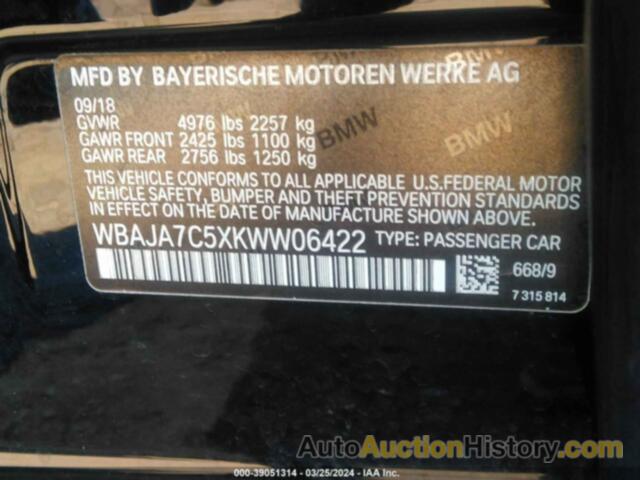 BMW 530I XDRIVE, WBAJA7C5XKWW06422