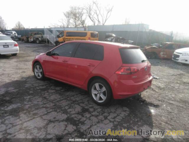 VOLKSWAGEN GOLF TSI S 4-DOOR/TSI SE 4-DOOR/TSI SEL 4-DOOR/TSI WOLFSBURG EDITION 4-DOOR, 3VW217AU8HM017733