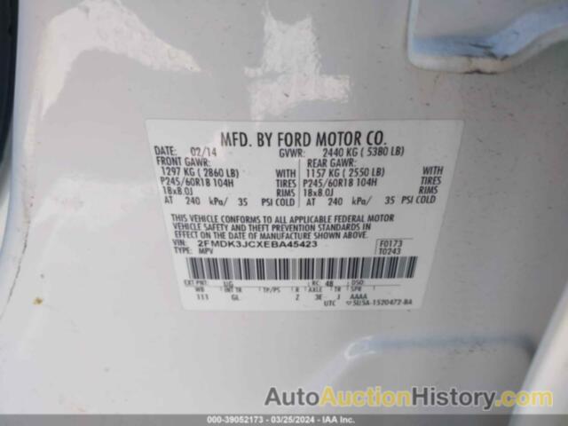 FORD EDGE SEL, 2FMDK3JCXEBA45423