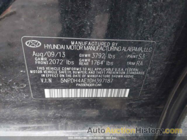 HYUNDAI ELANTRA GLS, 5NPDH4AE1DH397187