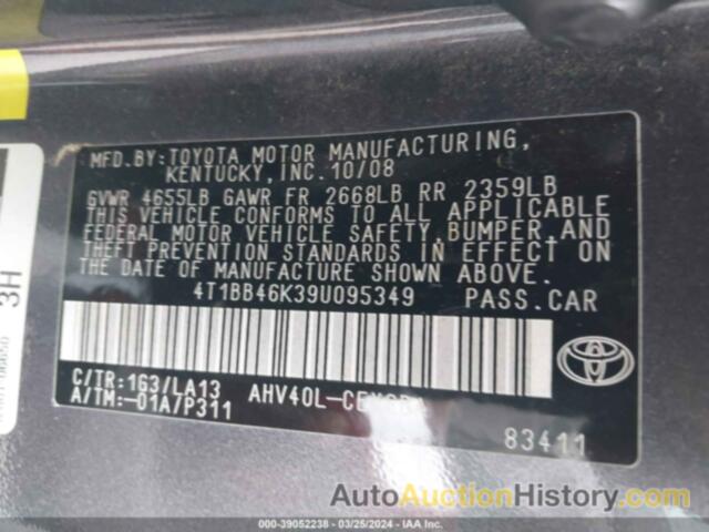 TOYOTA CAMRY HYBRID, 4T1BB46K39U095349