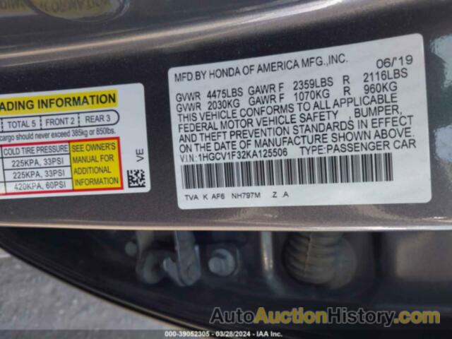 HONDA ACCORD SPORT, 1HGCV1F32KA125506