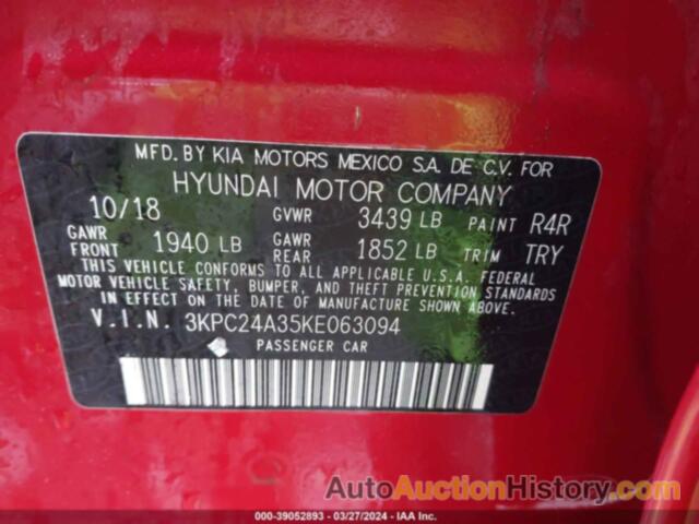 HYUNDAI ACCENT SE, 3KPC24A35KE063094