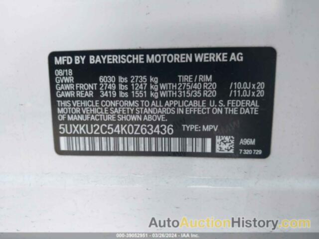 BMW X6 XDRIVE35I, 5UXKU2C54K0Z63436