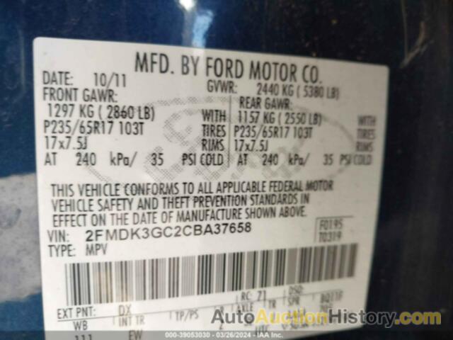 FORD EDGE SE, 2FMDK3GC2CBA37658