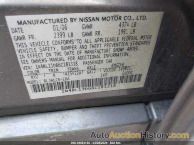 NISSAN ALTIMA 3.5 SE, 1N4BL11D66C181318