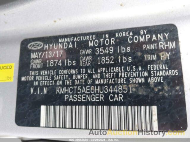 HYUNDAI ACCENT SE, KMHCT5AE8HU344851