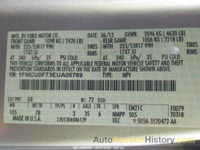 FORD ESCAPE S, 1FMCU0F73EUA05789