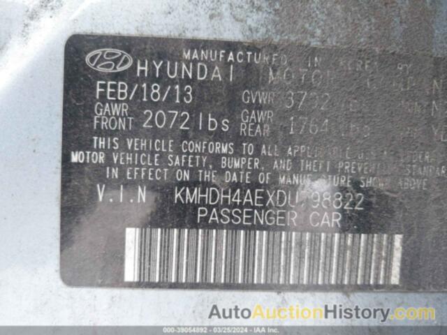 HYUNDAI ELANTRA GLS, KMHDH4AEXDU798822