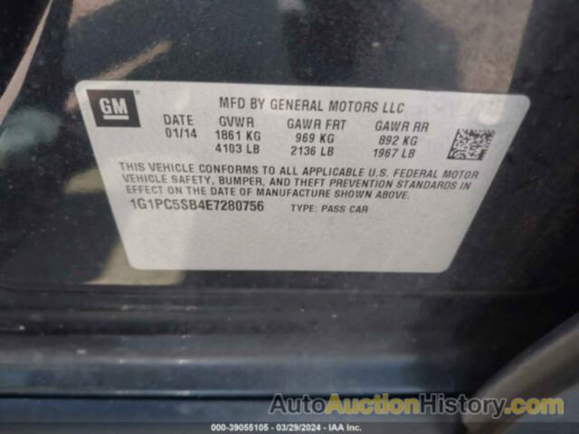 CHEVROLET CRUZE 1LT AUTO, 1G1PC5SB6E7214998