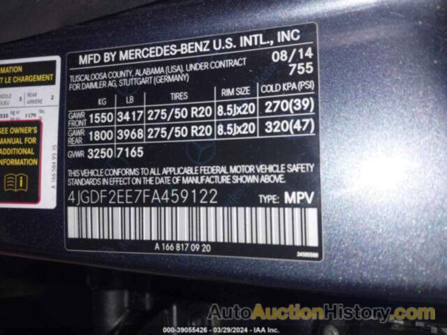 MERCEDES-BENZ GL 350 BLUETEC 4MATIC, 4JGDF2EE7FA459122