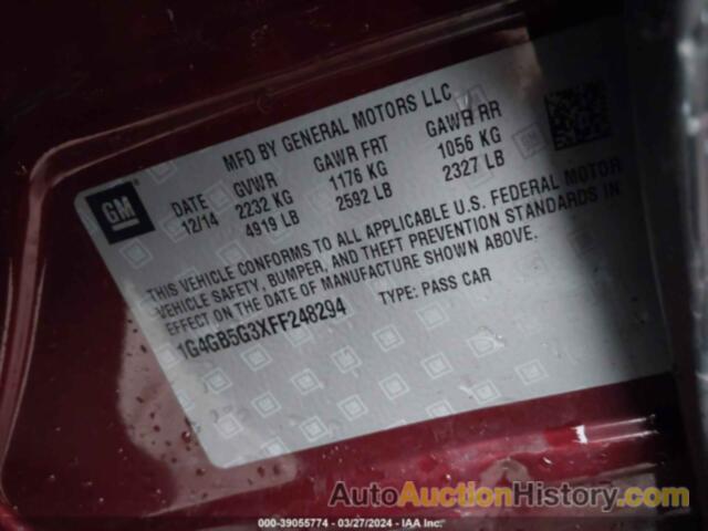 BUICK LACROSSE LEATHER, 1G4GB5G3XFF248294