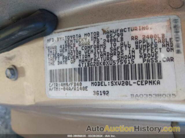 TOYOTA CAMRY LE, 4T1BG28K0XU575915