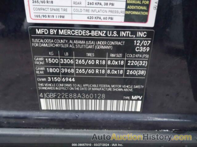 MERCEDES-BENZ GL 320 CDI 4MATIC, 4JGBF22E88A360128