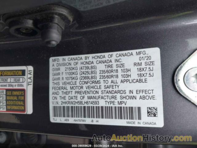 HONDA CR-V AWD EX, 2HKRW2H58LH614593