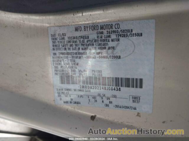 MERCURY MONTEREY, 2MRDA20224BJ08438