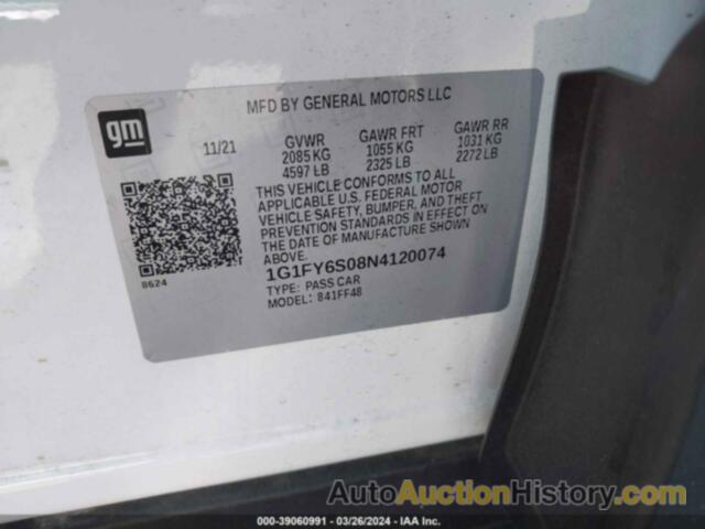 CHEVROLET BOLT EUV FWD LT, 1G1FY6S08N4120074