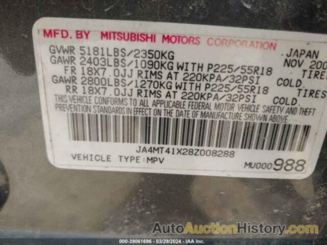 MITSUBISHI OUTLANDER XLS, JA4MT41X28Z008288