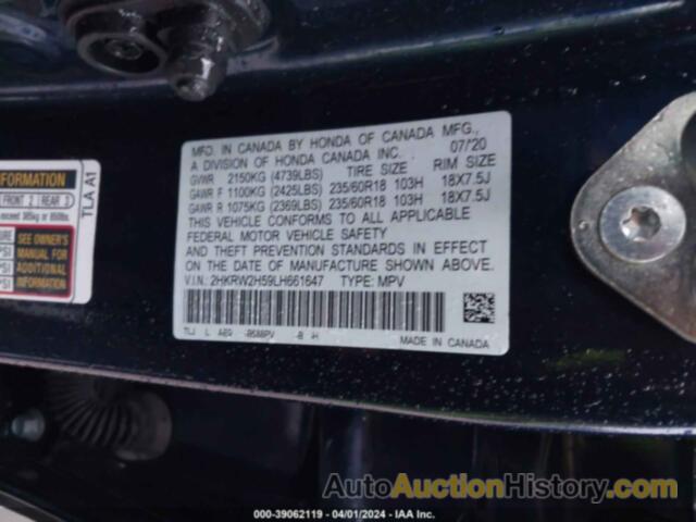HONDA CR-V AWD EX, 2HKRW2H59LH661647