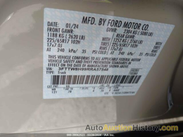 FORD MAVERICK XLT, 3FTTW8H99RRA57548