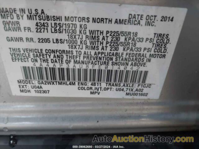 MITSUBISHI OUTLANDER SPORT ES, 4A4AP3AU8FE014042