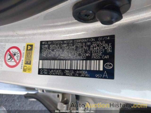 LEXUS CT 200H, JTHKD5BH7E2177832