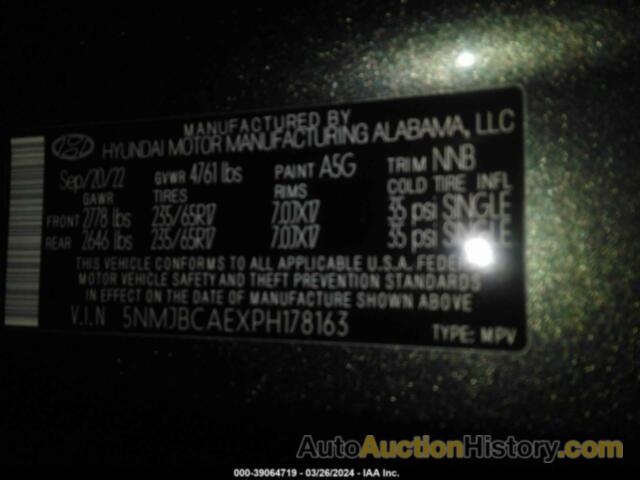 HYUNDAI TUCSON SEL, 5NMJBCAEXPH178163