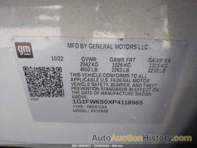 CHEVROLET BOLT EV FWD 1LT, 1G1FW6S0XP4118965
