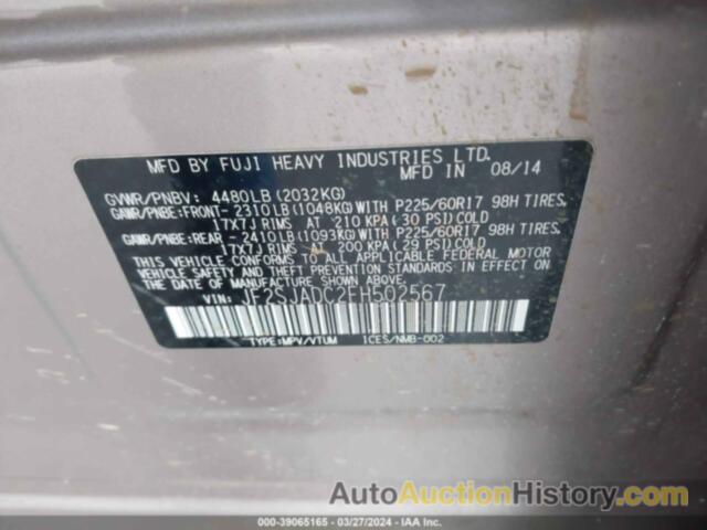 SUBARU FORESTER 2.5I PREMIUM, JF2SJADC2FH502567