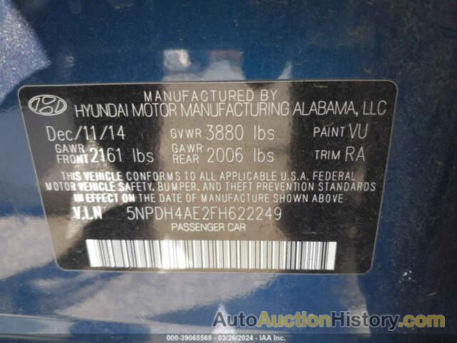 HYUNDAI ELANTRA SE, 5NPDH4AE2FH622249