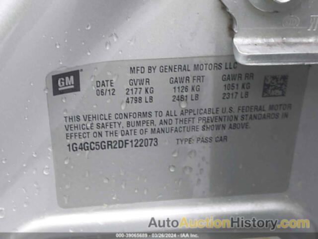 BUICK LACROSSE LEATHER GROUP, 1G4GC5GR2DF122073