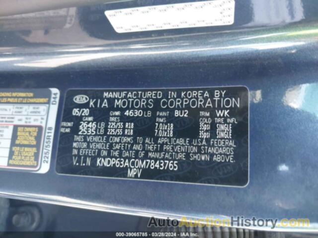 KIA SPORTAGE S, KNDP63AC0M7843765